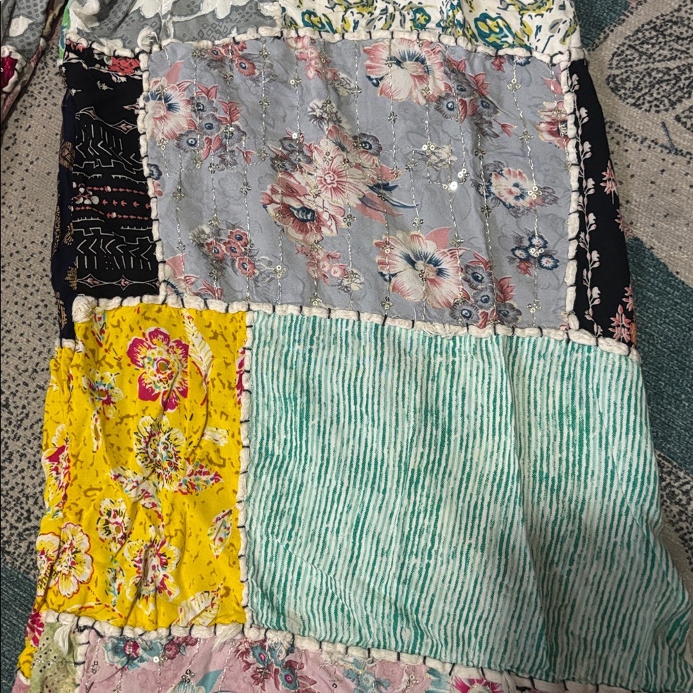 Patchwork Wide leg Pants One Size - Picture 4 of 6